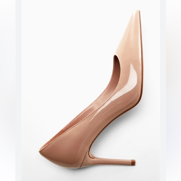 Mango Shoes - Mango Blush Patent Pointed-Toe Stiletto